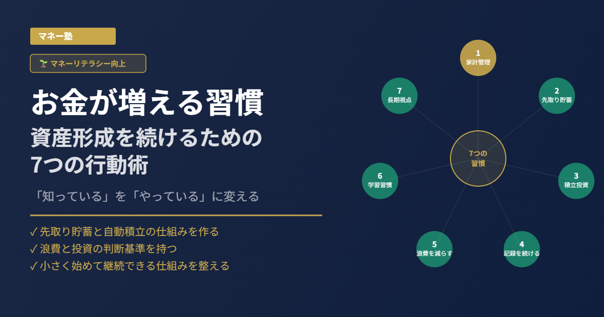 お金が増える7つの習慣｜資産形成を続けるための行動術