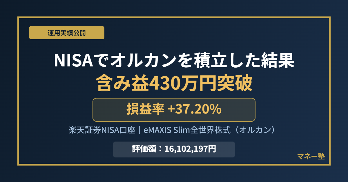 NISAでオルカンを積立した結果