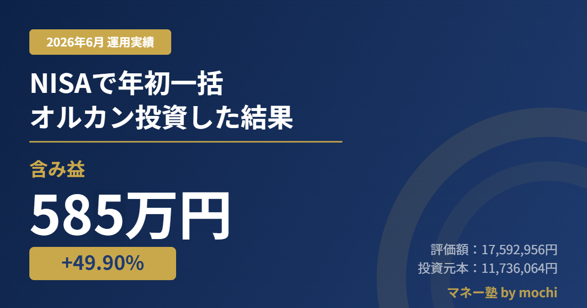 2026年6月 NISAで年初一括オルカン投資 含み益585万円