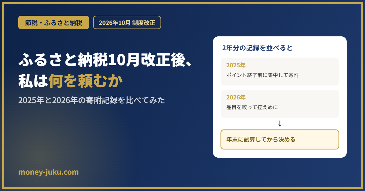 ふるさと納税10月改正後、私は何を頼むか｜2025年と2026年の寄附記録を比べてみた